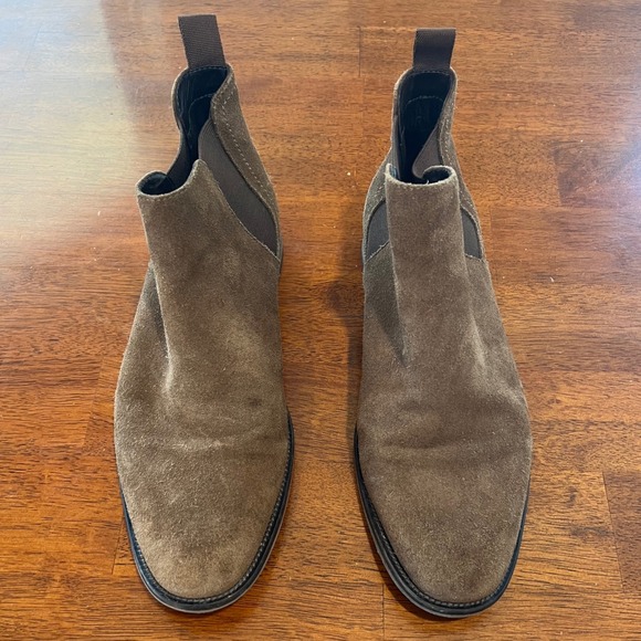 Section X Men Brown Suede Chelsea Boots Size 8M Ankle Height Elastic Side - Picture 2 of 9